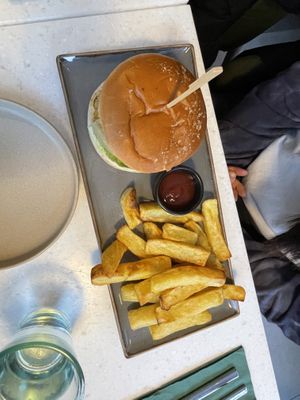 Burger and chips  at Stem & Glory - Broadgate in London