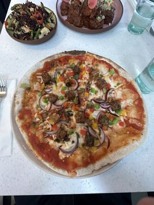 Italian sausage pizza  #Veganuary at Stem & Glory - Broadgate in London