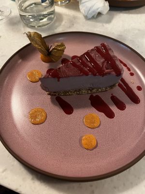 Raw Raspberry cheesecake   at Stem & Glory - Broadgate in London
