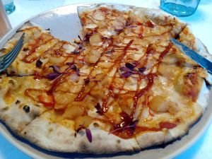 Hawaiian pizza at Stem & Glory - Broadgate in London
