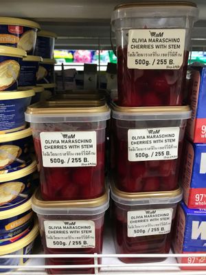 Maraschino cherries at Bang Rak Minimart in Koh Samui