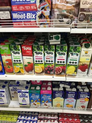 Juices and plant-based milks at Bang Rak Minimart in Koh Samui