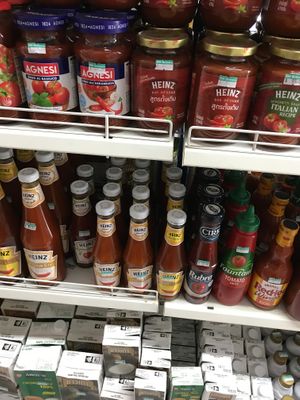 Tomato-based products at Bang Rak Minimart in Koh Samui