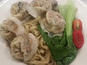 dry dumpling noodle at Real Food - The Central in Central Singapore