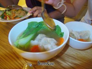 vegetarian wanton soup at Real Food - The Central in Central Singapore