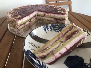 My piece of Aura cake!  at Shambala in Zagreb