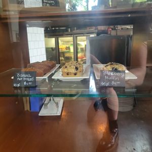 Gluten free and vegan banana but bread and blueberry muffin at Finch & Pine in Seattle