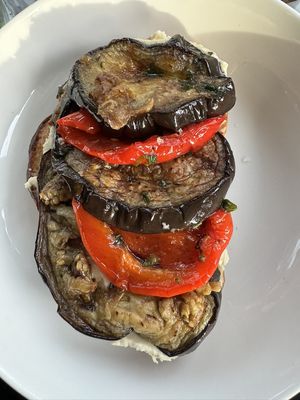 Roasted veggie & cashew ricotta tartine 😍  at Finch & Pine in Seattle