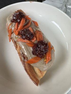 Mushroom pate tartine  at Finch & Pine in Seattle