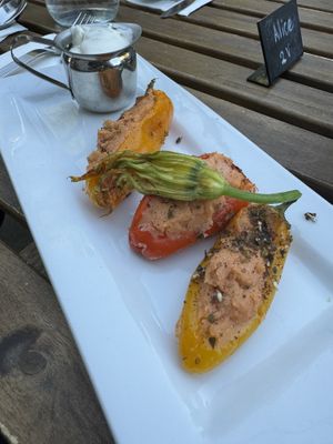 Stuffed peppers  at Finch & Pine in Seattle
