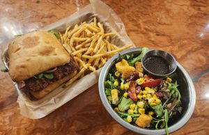 Vegan Tofu Katsu + Side Salad/balsamic at Trail Life Brewing in Grand Junction