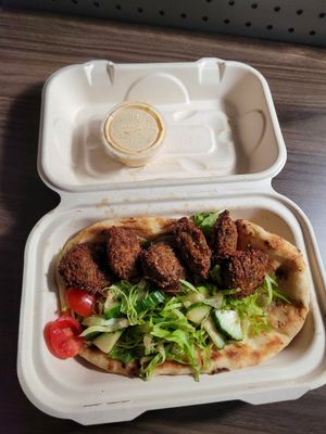 Falafel Wrap, vegan at Trail Life Brewing in Grand Junction