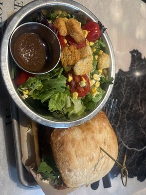 Tofu katsu with side salad   at Trail Life Brewing in Grand Junction