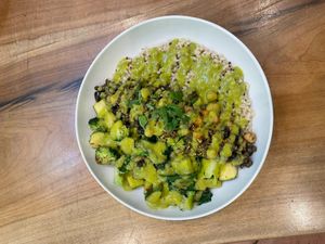 Togarashi with legumes at Humbowl in Berkeley