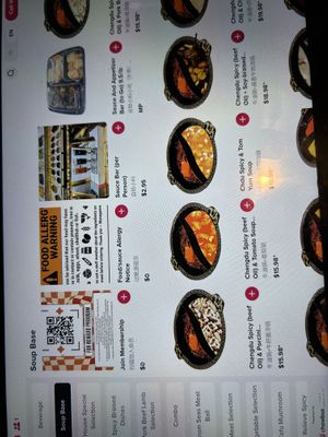 Dietary restriction in menu   at Chengdu Memory 蓉城老火锅 in Seattle