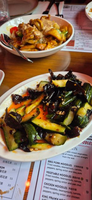 Cucumber salad at The Dumpling Tree in Cambridge