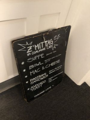 lunch menu  at CoalMine Cafe in Winterthur