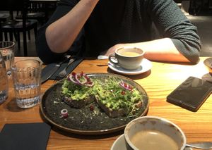 avo toast for brunch; 18.5 ChF  at CoalMine Cafe in Winterthur