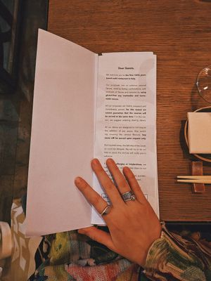 menu at NORI WAY in Milan