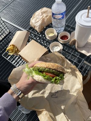 G.O.A.T Burger 🍔   at NIC Veg Burger Restaurant in Stuttgart