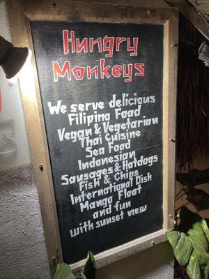 Sign downstairs   at Hungry Monkeys in Cebu
