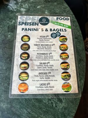 Menu  at Cafe Nova in Bonn