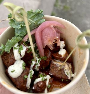 Buffalo seitan bites  at Grateful Planet Foods - Food Truck in Denver