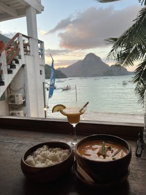 Killer sunset view  at Big Bad Thai in El Nido