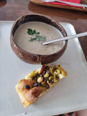 Mushrooms soup at Tyche in Antalya