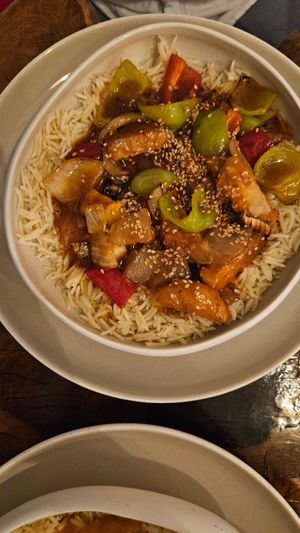 Sweet sour tofu at Tyche in Antalya