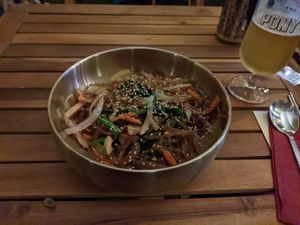 Vegan jabchae at Hey Joo - 헤이 주 in Ghent