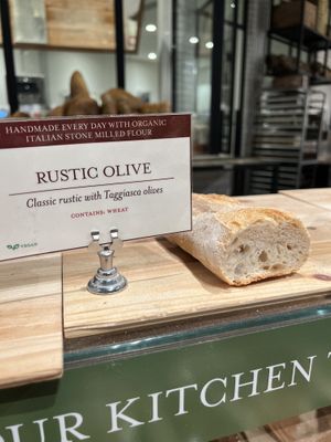 Tasty bread and labeled vegan   at Eataly in Dallas