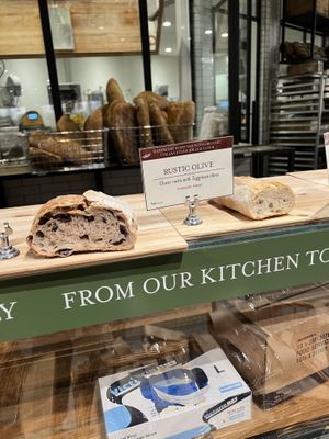 Lots of salty bread options   at Eataly in Dallas