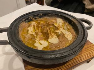 Ful - favabean dish at Mazbi Restaurant in Montreal