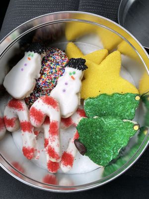 Christmas sugar cookie tin  at My Vegan Sweet Tooth in Virginia Beach
