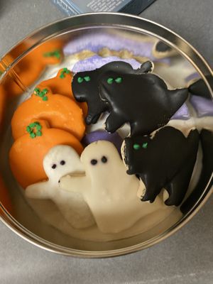 Halloween sugar cookie tin  at My Vegan Sweet Tooth in Virginia Beach