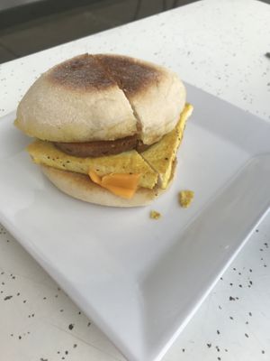 Canadian bacon egg sandwich - a bit over priced but very good for its simplicity  at My Vegan Sweet Tooth in Virginia Beach