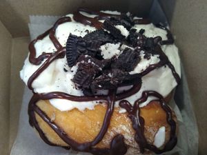 Oreo and chocolate drizzle sticky bun at My Vegan Sweet Tooth in Virginia Beach