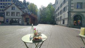 Sunny and cosy at Drahtseilbähnli in St Gallen
