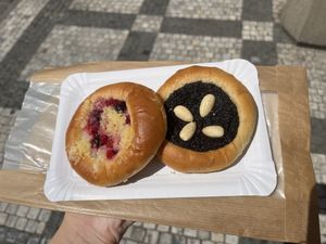 Mixed berry and poppyseed kolache! I especially enjoyed the poppyseed.  at Kolacherie Celetna in Prague