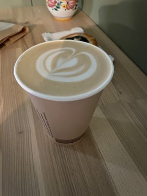 Almond milk latte  at Kolacherie Celetna in Prague