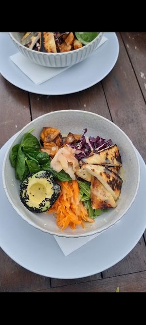 Poke bowl with added tofu   at Luci's  in Bawley Point