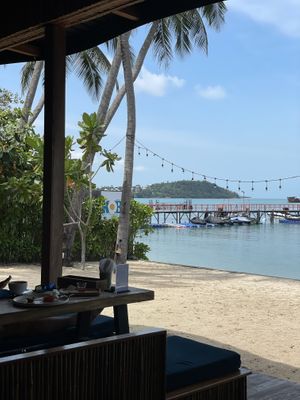 Ocean side seat and view  at Cafe K.O.B - By The Sea in Koh Samui