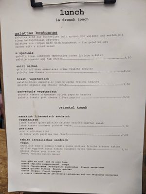 Lunch menu of MarcAnn's. There is also salads and soups and more. at MarcAnn's in Berlin