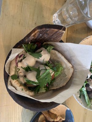 Seasonal sandwich with basil houmous   at Green Lab in Lyon