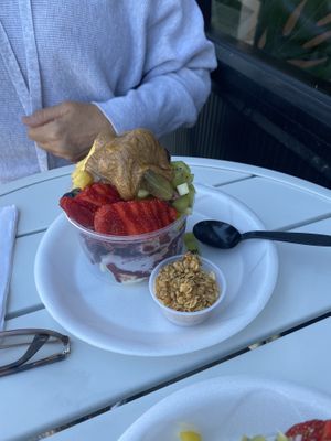 Acai with almond butter   at Purple Flamingo in Bellmore