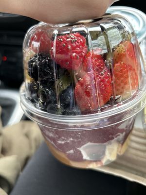 Açaí with almond butter   at Purple Flamingo in Bellmore