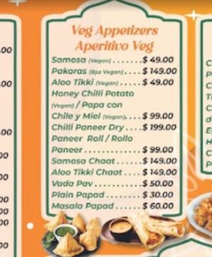 Veg appetizers🥰 at Rich Taste Of India in Cabo San Lucas