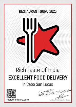 Rich Taste Of India winning awards Appreciation always matters 🤩🥰🇮🇳 at Rich Taste Of India in Cabo San Lucas