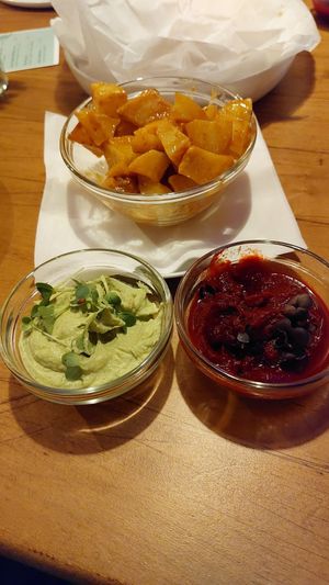 Jonas bread and dips. at Creativa in Ingolstadt